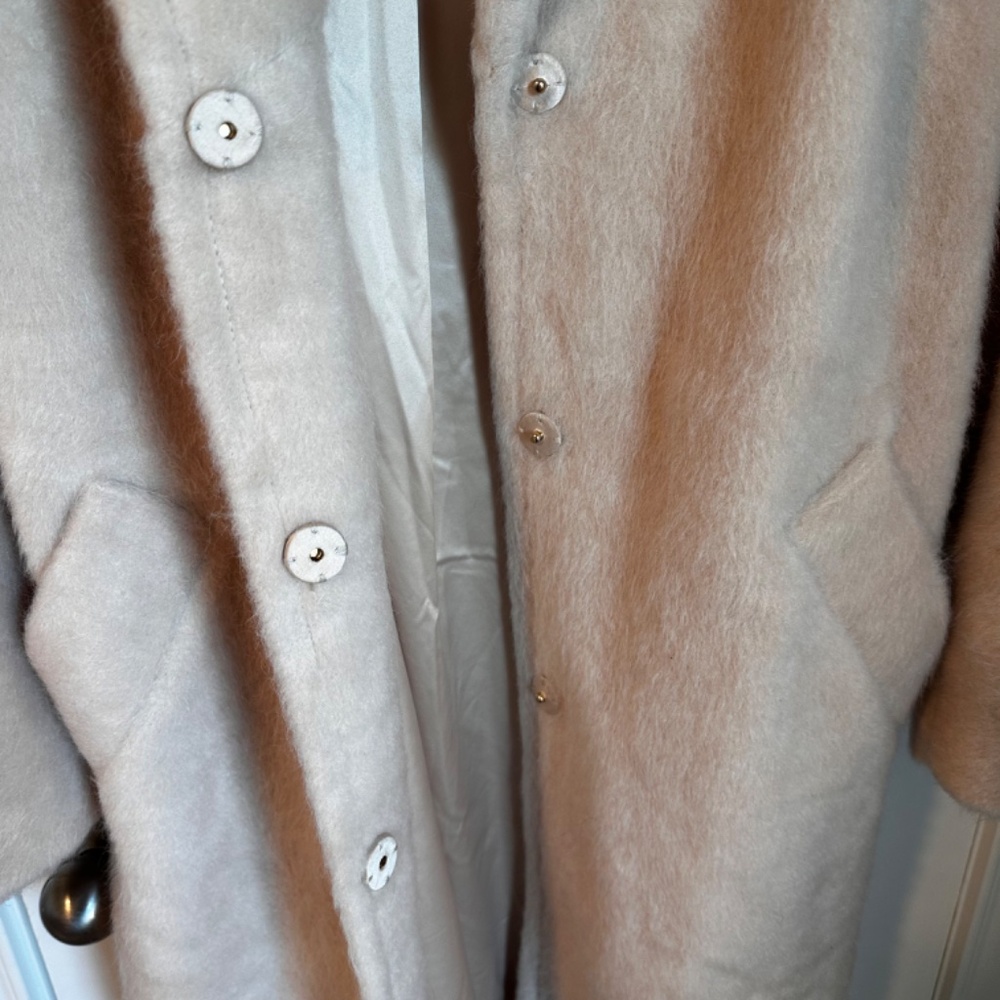 Isaac Mizrahi Wrap Long Coat with Notched Collar & Pockets OYSTER NWOT SIZE M - Picture 10 of 12